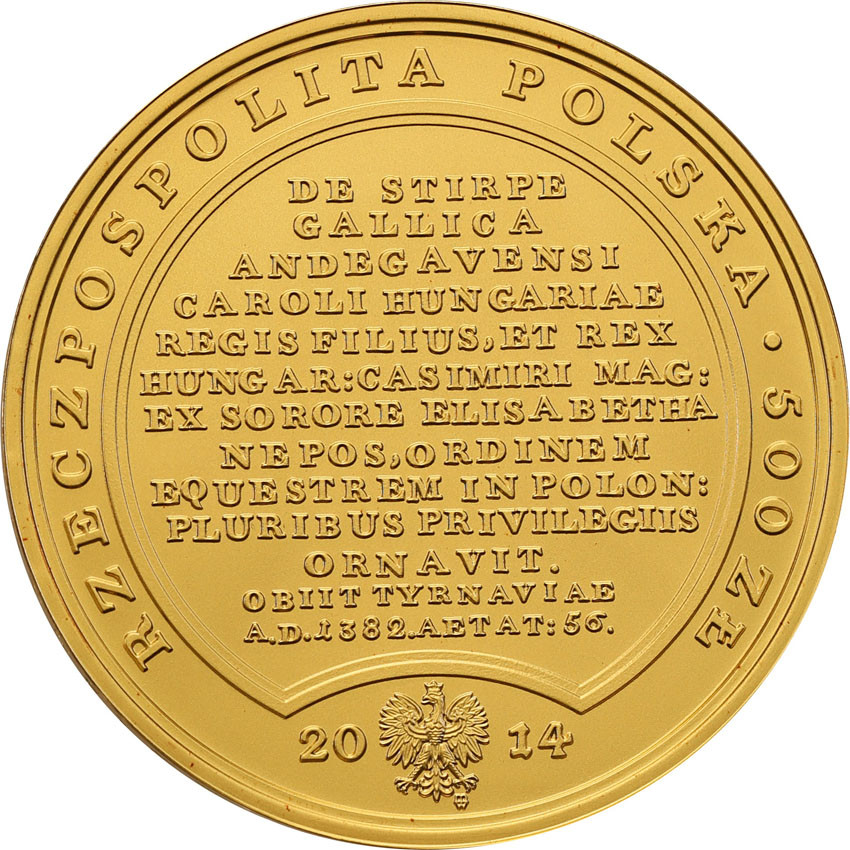 III RP. 500 złotych 2014 Skarby Stanisława Augusta - Ludwik Węgierski